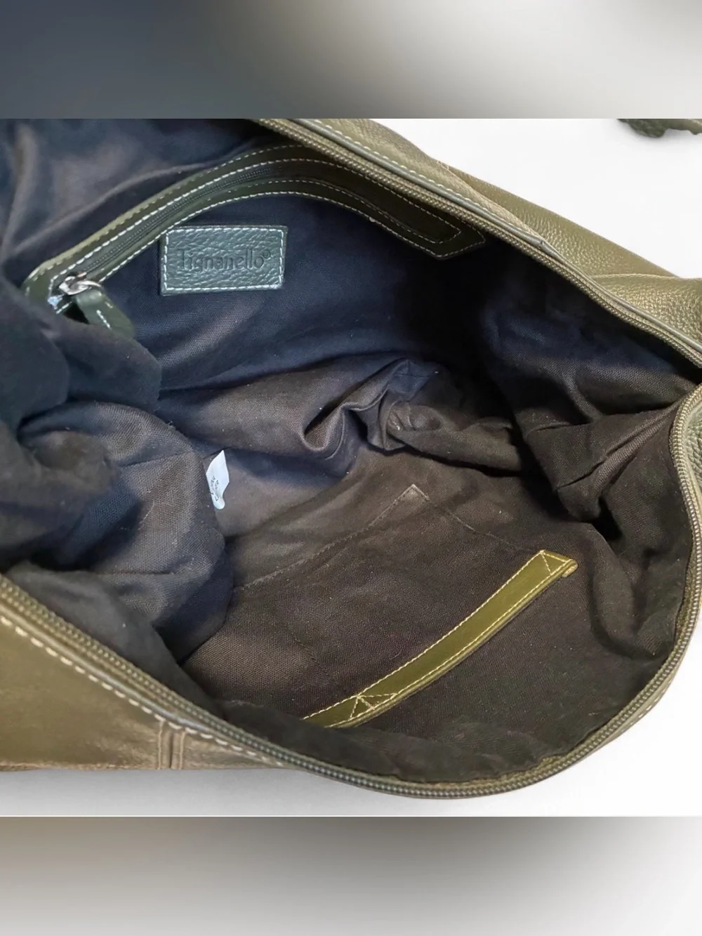 Tiganello Genuine Pebbled leather Hobo Shoulder Bag